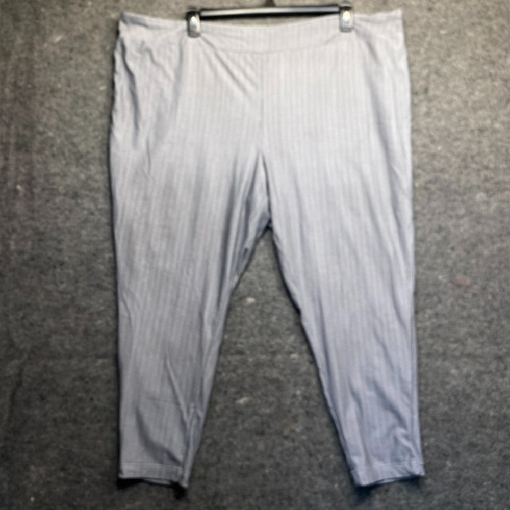 Terra & Sky Womens Gray Herringbone Ankle Leggings Plus Size 4X 28W-30W HighRise